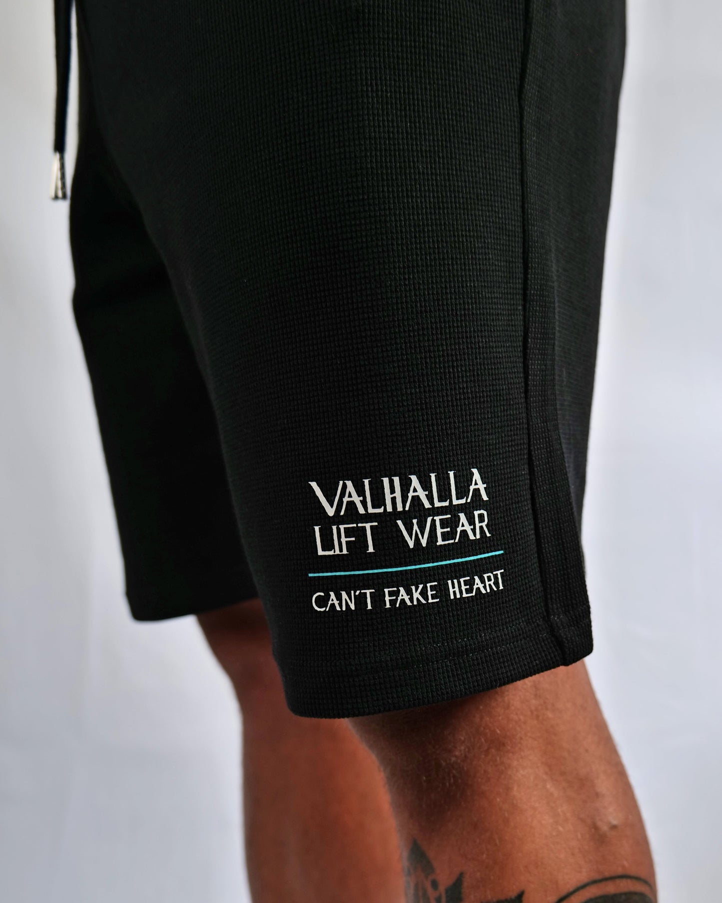 Black Waffle Knit Shorts