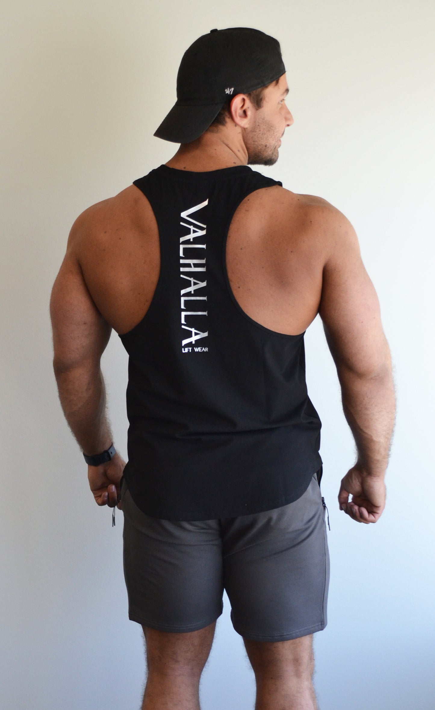 Black Crew Neck T-Back Vest