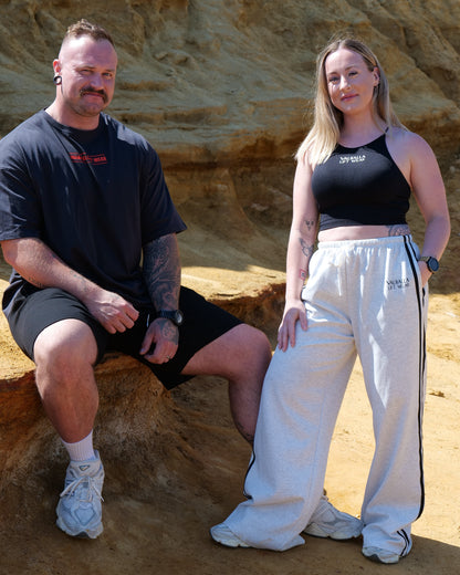 Grey Cloud Wide Leg Pants